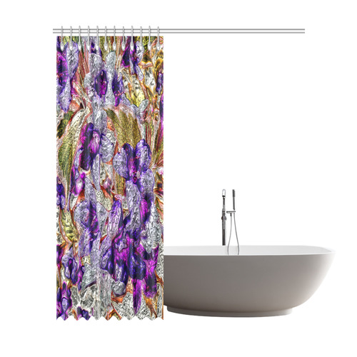 Floral glossy Chrome 2B by FeelGood Shower Curtain 72"x84"