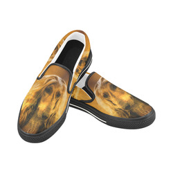 Dog Afgan Hound Slip-on Canvas Shoes for Kid (Model 019)