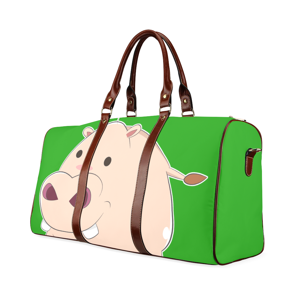 Happy Cartoon Baby Hippo Waterproof Travel Bag/Small (Model 1639)