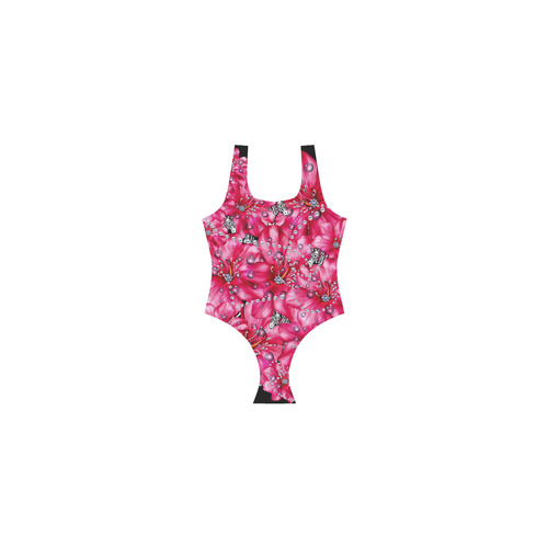 floral is the new black 4 Vest One Piece Swimsuit (Model S04)