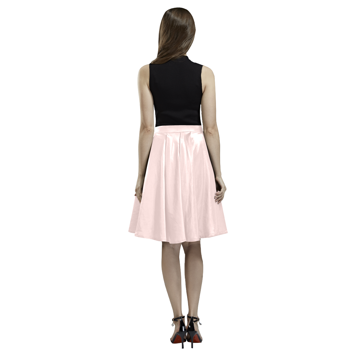 Pearl Melete Pleated Midi Skirt (Model D15)