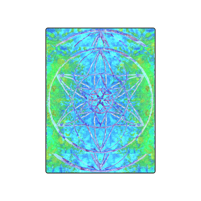 protection in nature colors-teal, blue and green Blanket 50"x60"