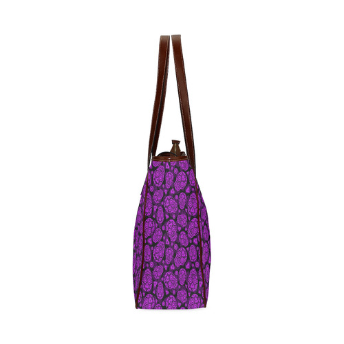 Sugar Skull Pattern - Purple Classic Tote Bag (Model 1644)