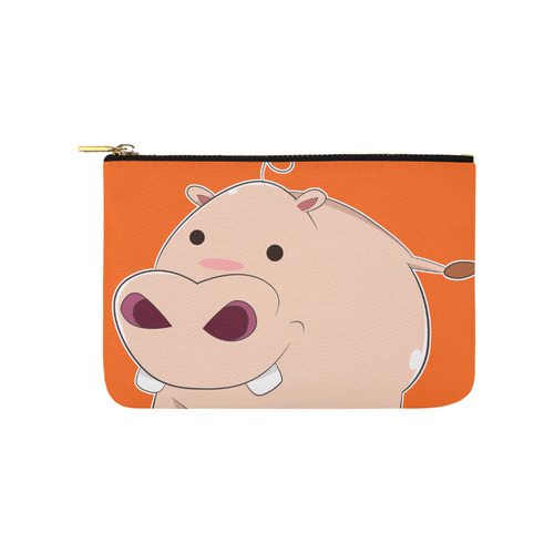 Happy Cartoon Baby Hippo Carry-All Pouch 9.5''x6''