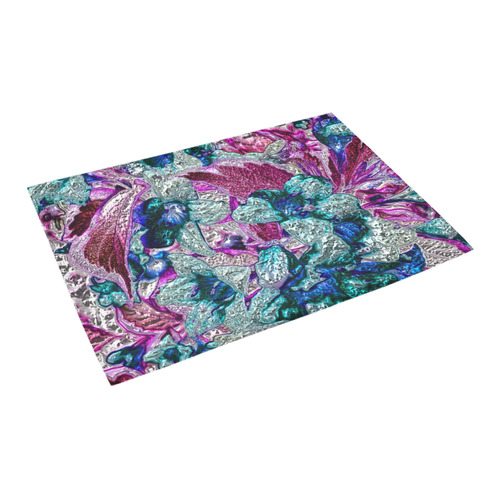 Floral, glossy Chrome 2C by FeelGood Azalea Doormat 24" x 16" (Sponge Material)