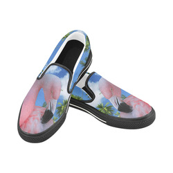 Flamingo and Beach Slip-on Canvas Shoes for Kid (Model 019)