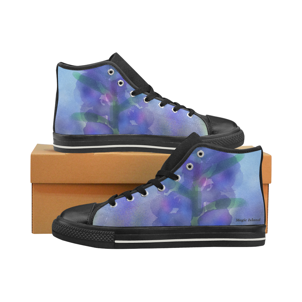 Blue Fire. Inspired by the Magic Island of Gotland. High Top Canvas Shoes for Kid (Model 017)
