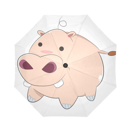 Happy Cartoon Baby Hippo Auto-Foldable Umbrella (Model U04)