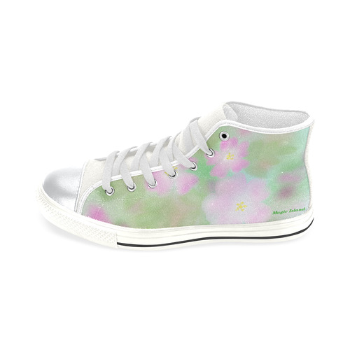 Pink Wild Roses. Inspired by the Magic Island of Gotland. High Top Canvas Shoes for Kid (Model 017)