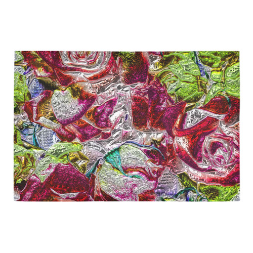 Floral glossy  Chrome 01C by FeelGood Azalea Doormat 24" x 16" (Sponge Material)