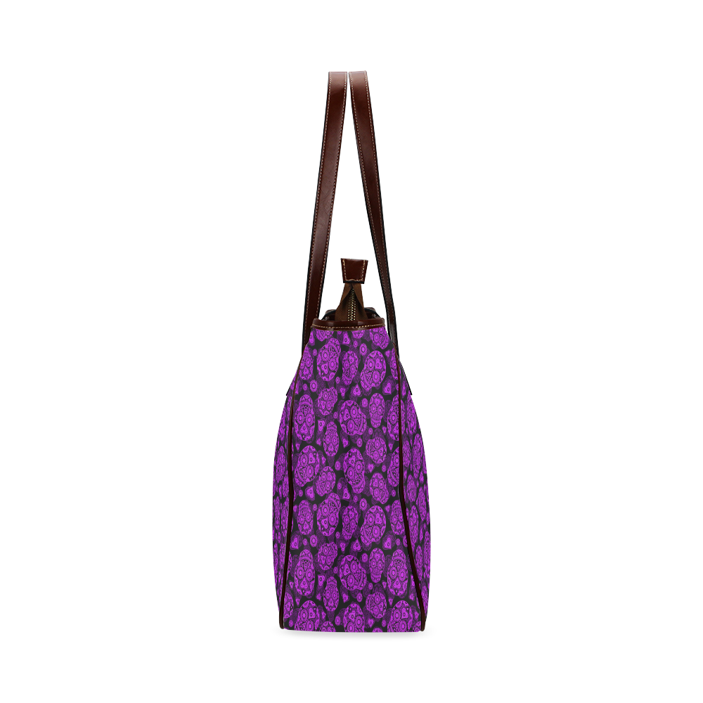 Sugar Skull Pattern - Purple Classic Tote Bag (Model 1644)