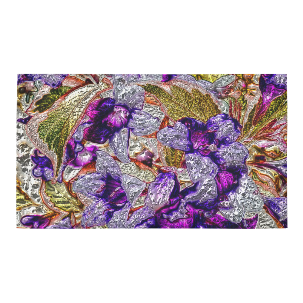 Floral glossy Chrome 2B by FeelGood Bath Rug 16''x 28''