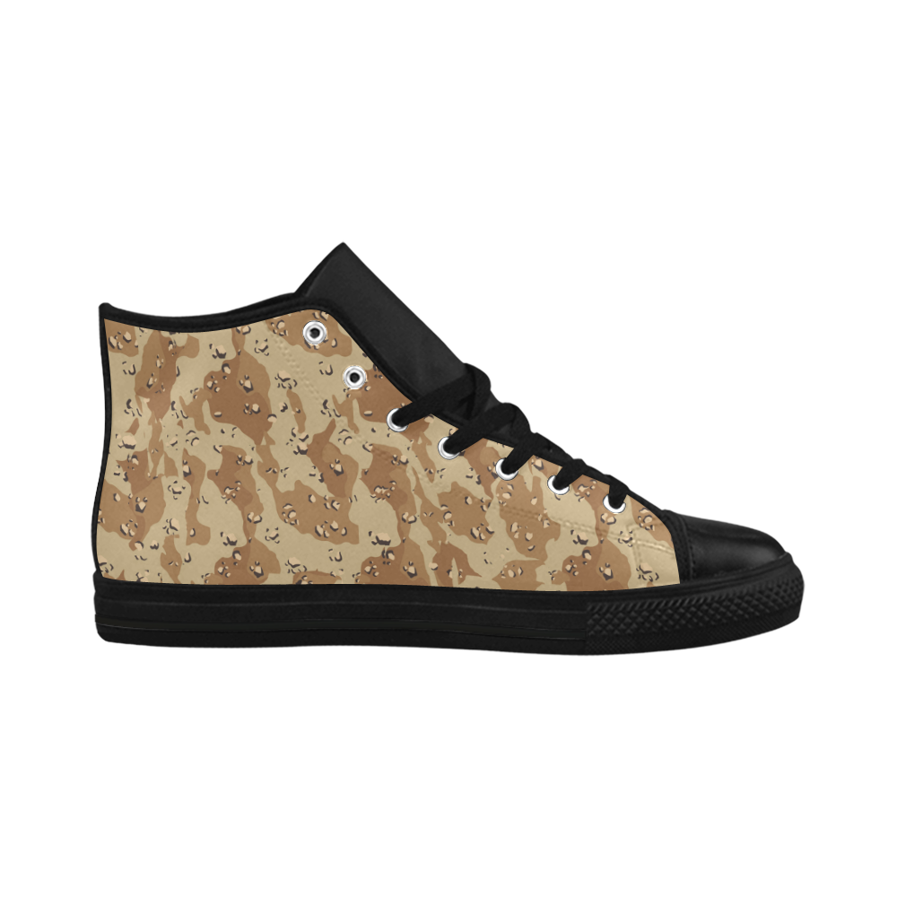 Desert Camouflage Military Pattern Aquila High Top Microfiber Leather Men's Shoes/Large Size (Model 032)