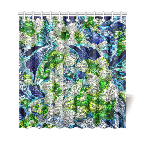 Floral glossy Chrome 2A by FeelGood Shower Curtain 69"x72"