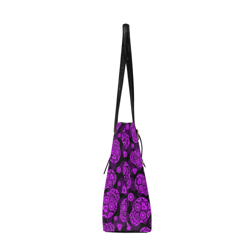 Sugar Skull Pattern - Purple Euramerican Tote Bag/Large (Model 1656)