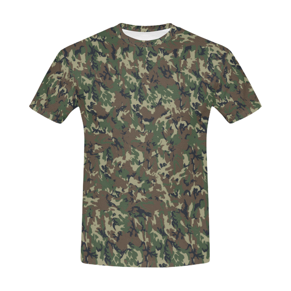 Forest Camouflage Military Pattern All Over Print T-Shirt for Men (USA Size) (Model T40)