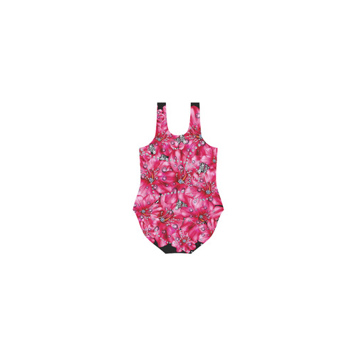 floral is the new black 4 Vest One Piece Swimsuit (Model S04)