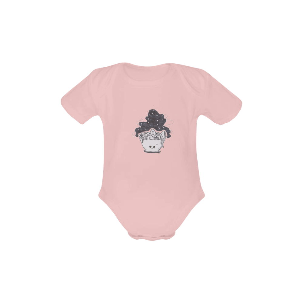 noodles pink Baby Powder Organic Short Sleeve One Piece (Model T28)