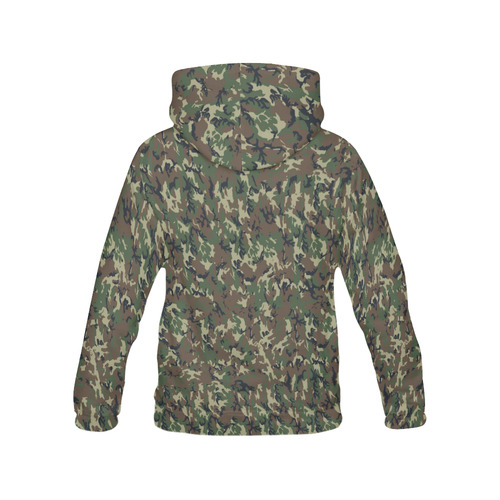 Forest Camouflage Military Pattern All Over Print Hoodie for Women (USA Size) (Model H13)