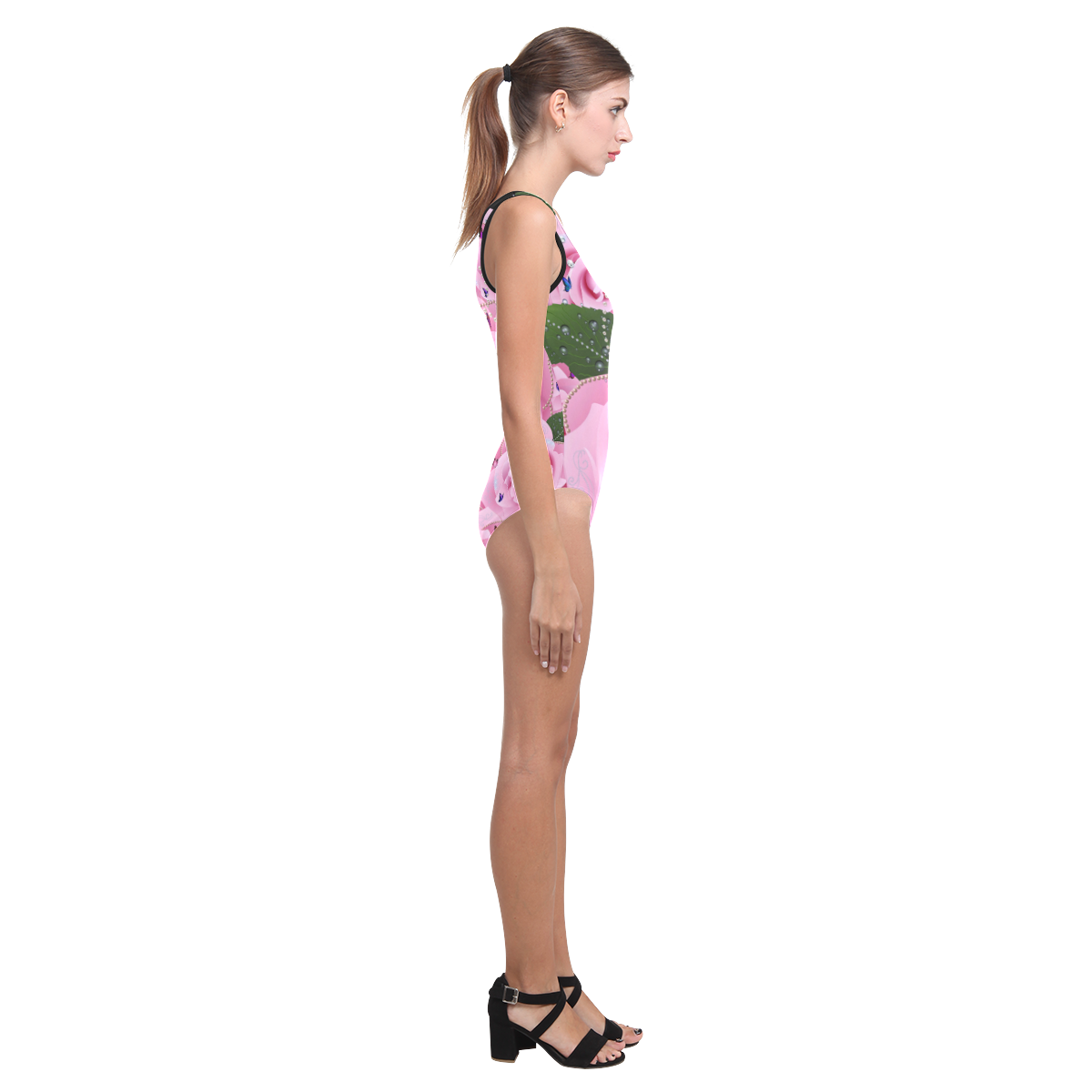 floral is the new black 1 Vest One Piece Swimsuit (Model S04)