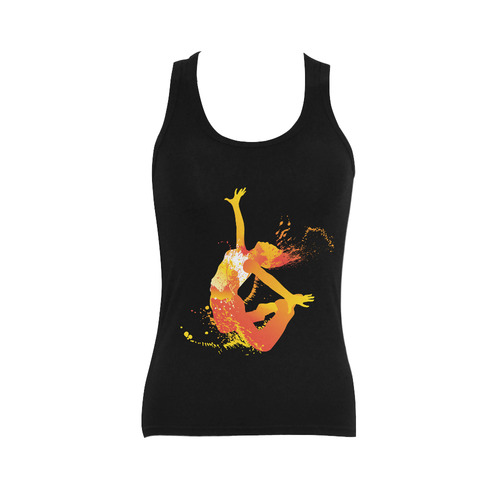 Jump Splatter Women's Shoulder-Free Tank Top (Model T35)