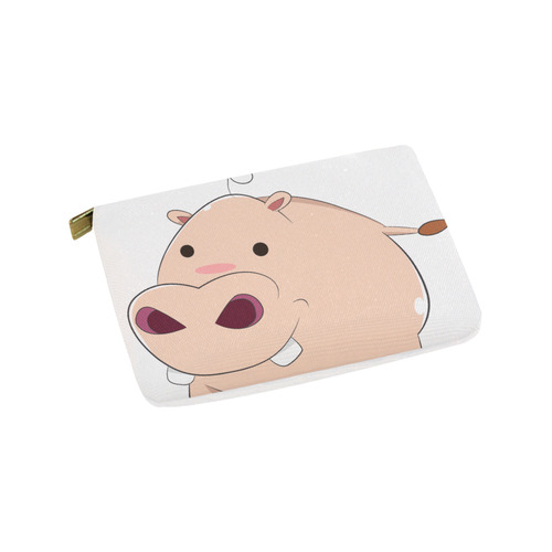 Happy Cartoon Baby Hippo Carry-All Pouch 9.5''x6''