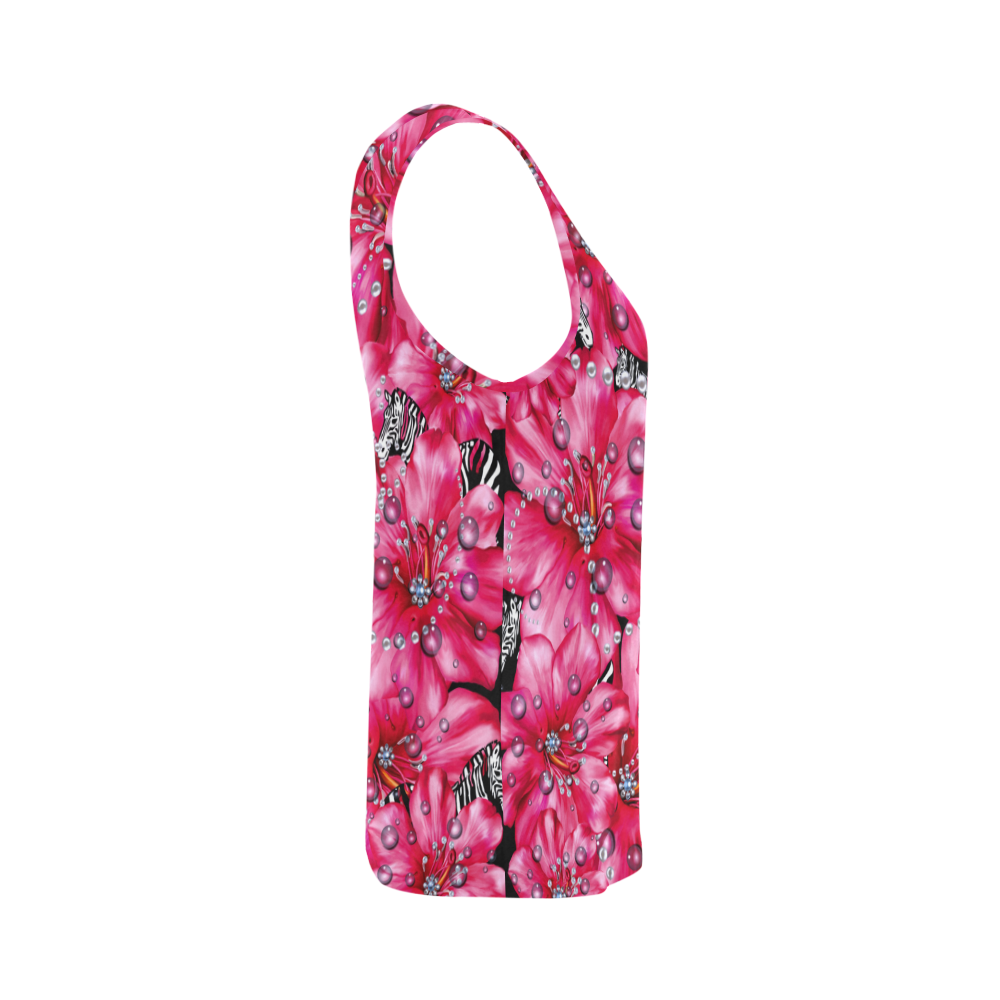 floral is the new black 4 All Over Print Tank Top for Women (Model T43)