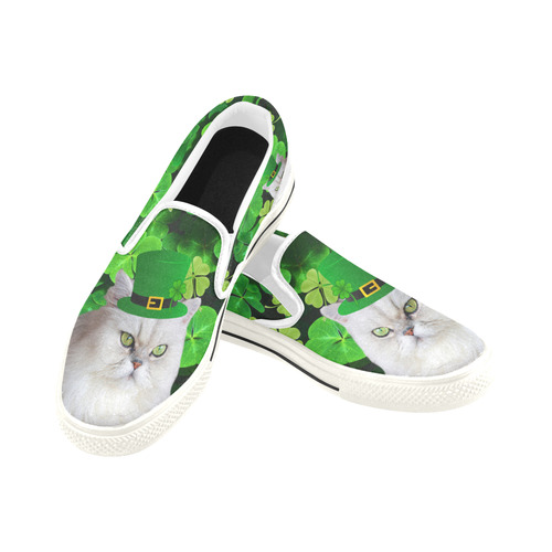 Patrick Irish Cat Slip-on Canvas Shoes for Kid (Model 019)