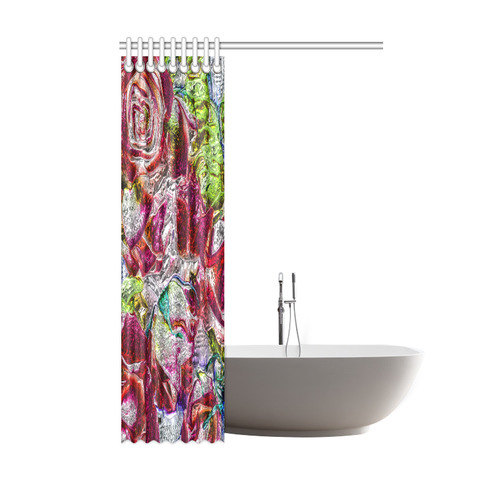 Floral glossy  Chrome 01C by FeelGood Shower Curtain 48"x72"