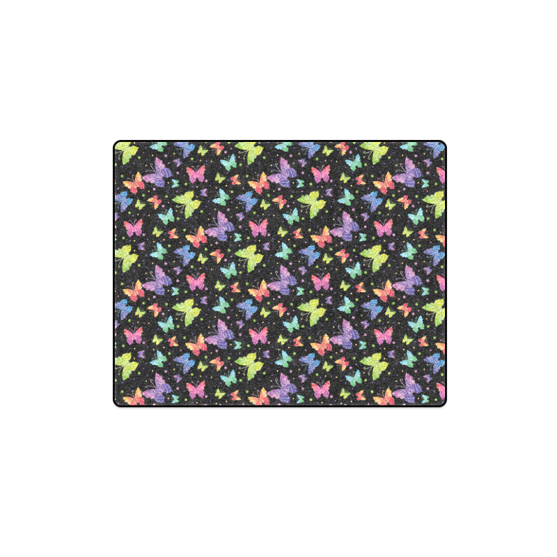 Colorful Butterflies Black Edition Blanket 40"x50"