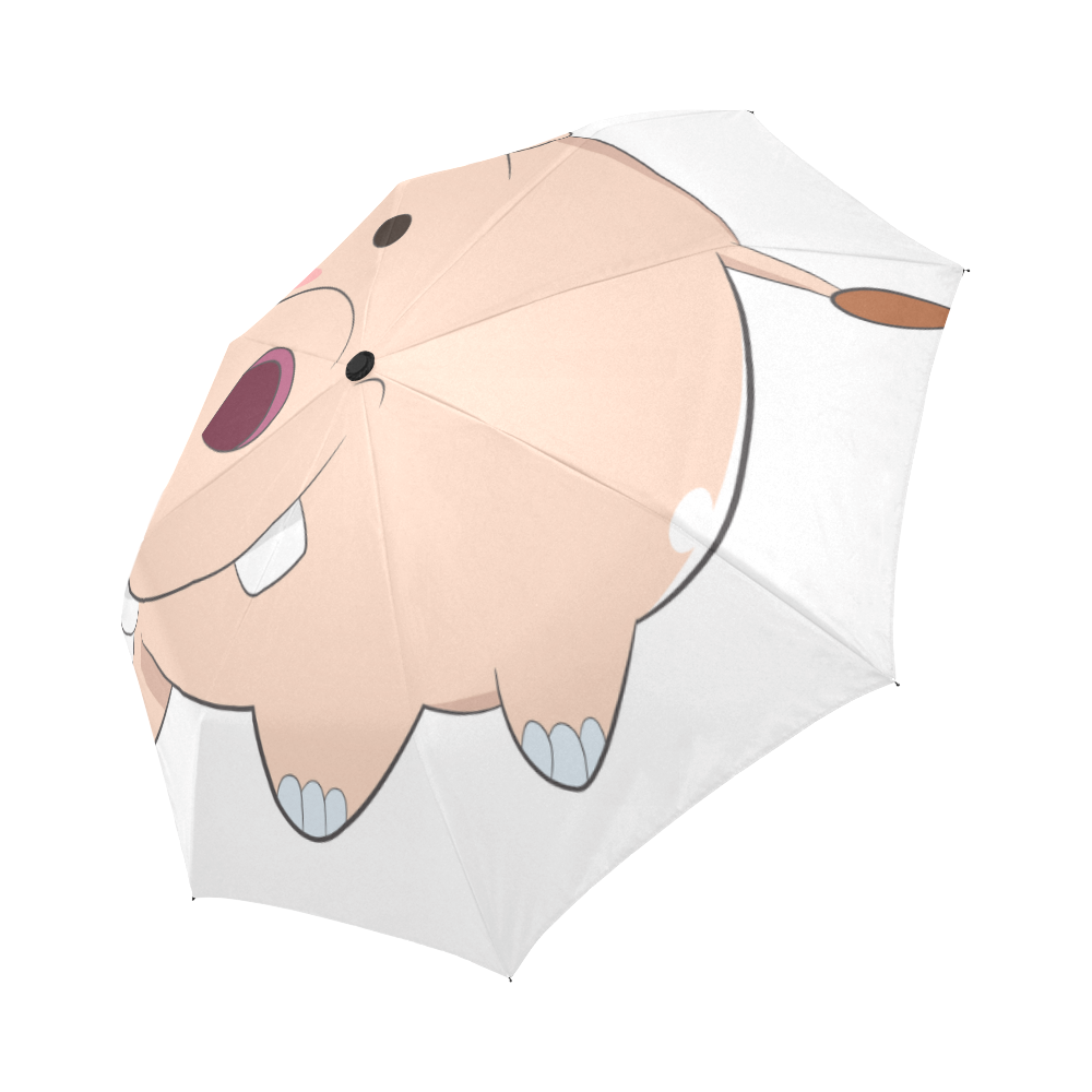 Happy Cartoon Baby Hippo Auto-Foldable Umbrella (Model U04)