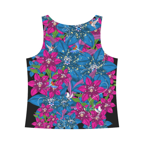 Floral is the new black - 2 All Over Print Tank Top for Women (Model T43)