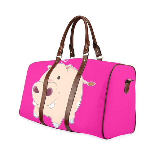 Happy Cartoon Baby Hippo Waterproof Travel Bag/Small (Model 1639)