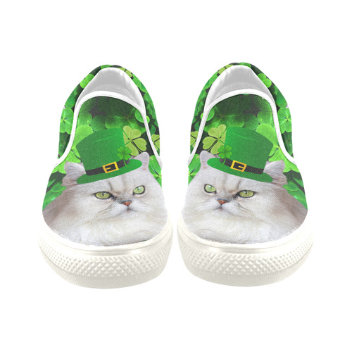 Patrick Irish Cat Slip-on Canvas Shoes for Kid (Model 019)