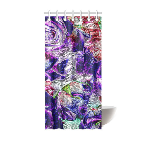 Floral glossy Chrome 01A by FeelGood Shower Curtain 36"x72"