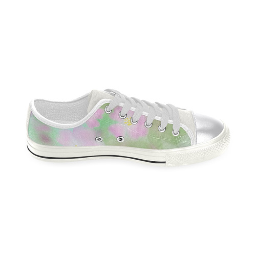Pink Wild Roses. Inspired by the Magic Island of Gotland. Canvas Women's Shoes/Large Size (Model 018)