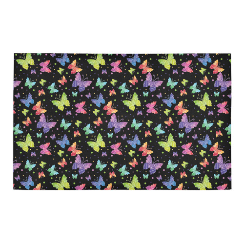 Colorful Butterflies Black Edition Bath Rug 20''x 32''