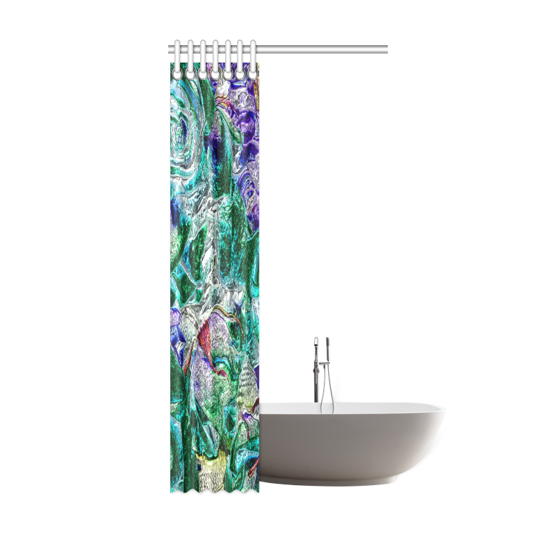 Floral glossy Chrome 01B by FeelGood Shower Curtain 36"x72"