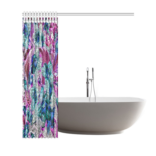 Floral, glossy Chrome 2C by FeelGood Shower Curtain 69"x72"