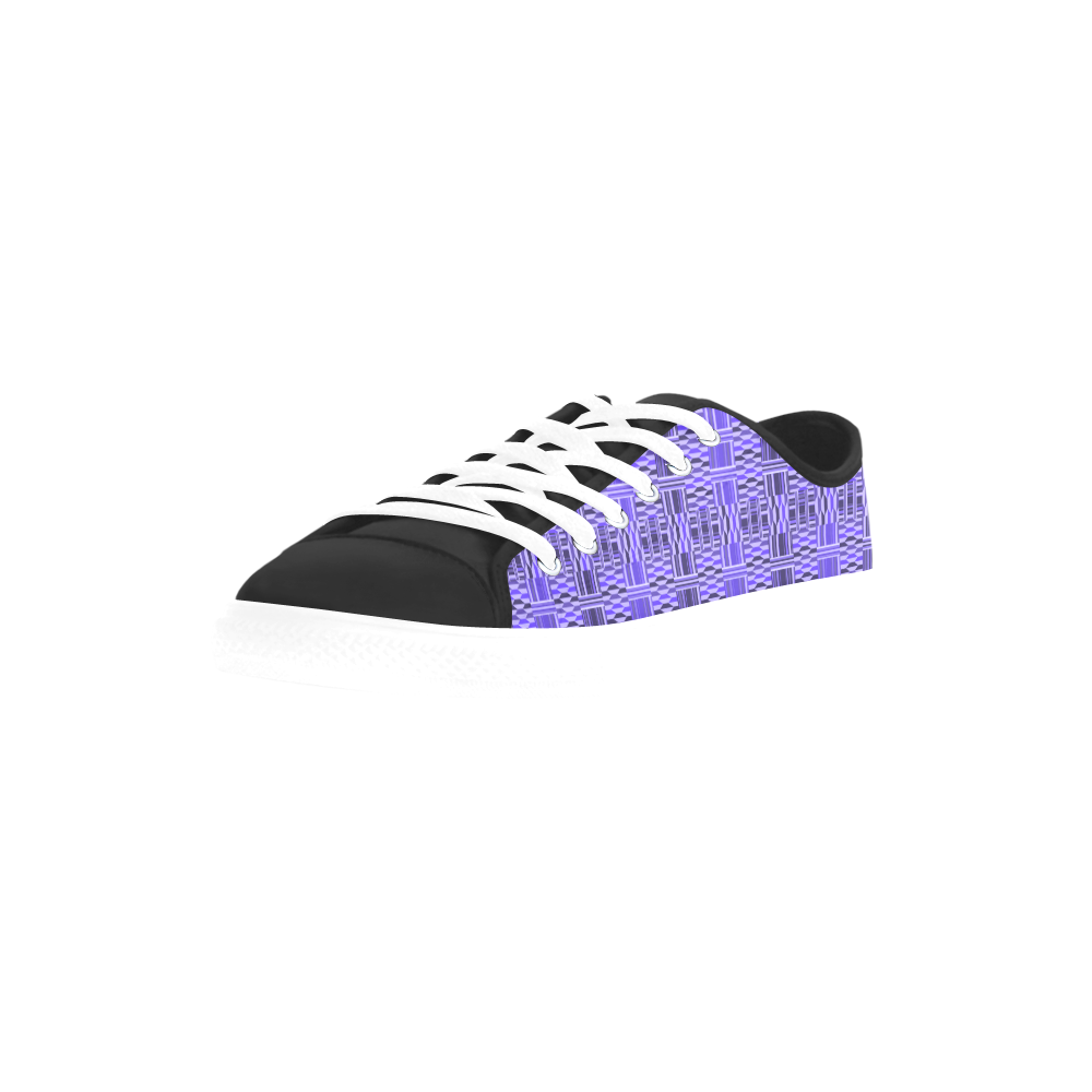 Purple Kente Aquila Microfiber Leather Women's Shoes/Large Size (Model 031)
