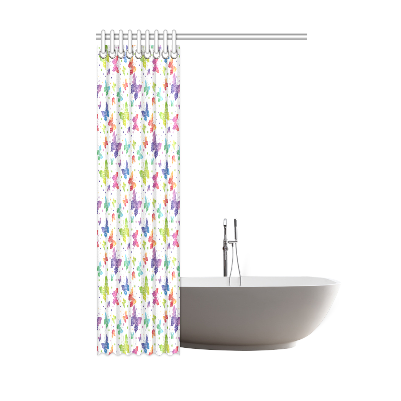 Colorful Butterflies Shower Curtain 48"x72"