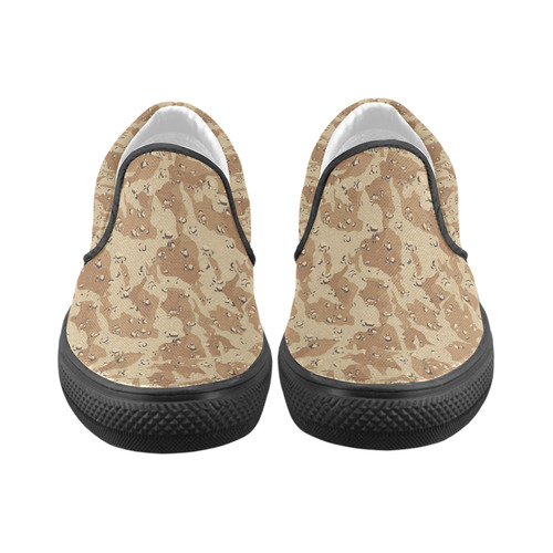 Desert Camouflage Military Pattern Men's Unusual Slip-on Canvas Shoes (Model 019)