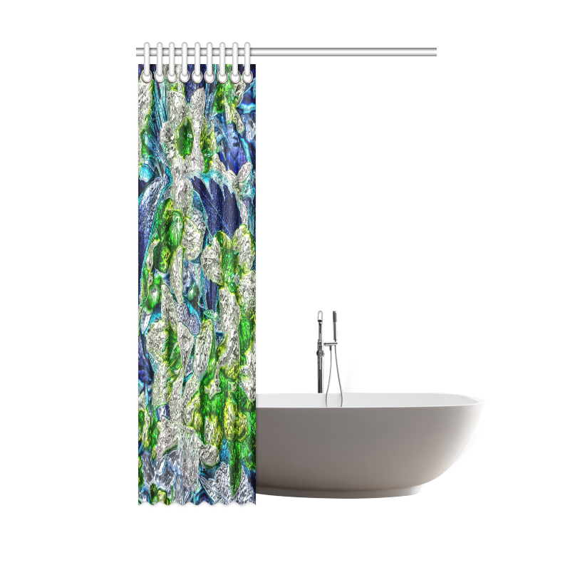 Floral glossy Chrome 2A by FeelGood Shower Curtain 48"x72"