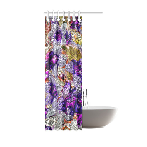 Floral glossy Chrome 2B by FeelGood Shower Curtain 36"x72"