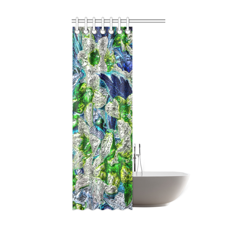 Floral glossy Chrome 2A by FeelGood Shower Curtain 36"x72"