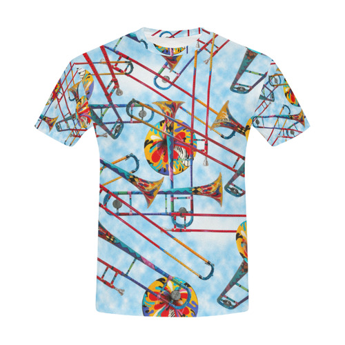 Colorful Trombone Art Print By Juleez All Over Print T-Shirt for Men (USA Size) (Model T40)
