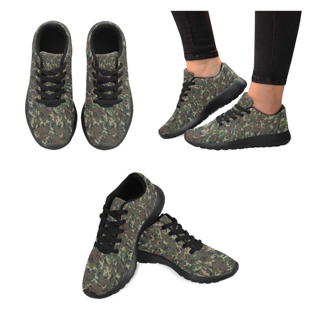 Forest Camouflage Military Pattern Men’s Running Shoes (Model 020)