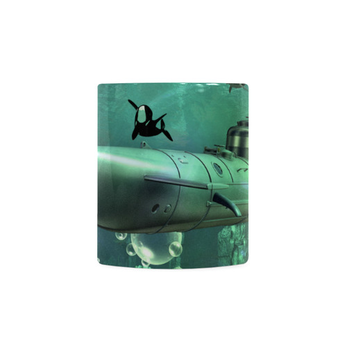 Awesome submarine with orca White Mug(11OZ)