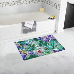 Floral glossy Chrome 01B by FeelGood Bath Rug 16''x 28''