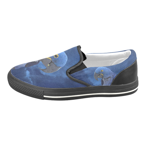 Hyacinth Macaw Slip-on Canvas Shoes for Kid (Model 019)
